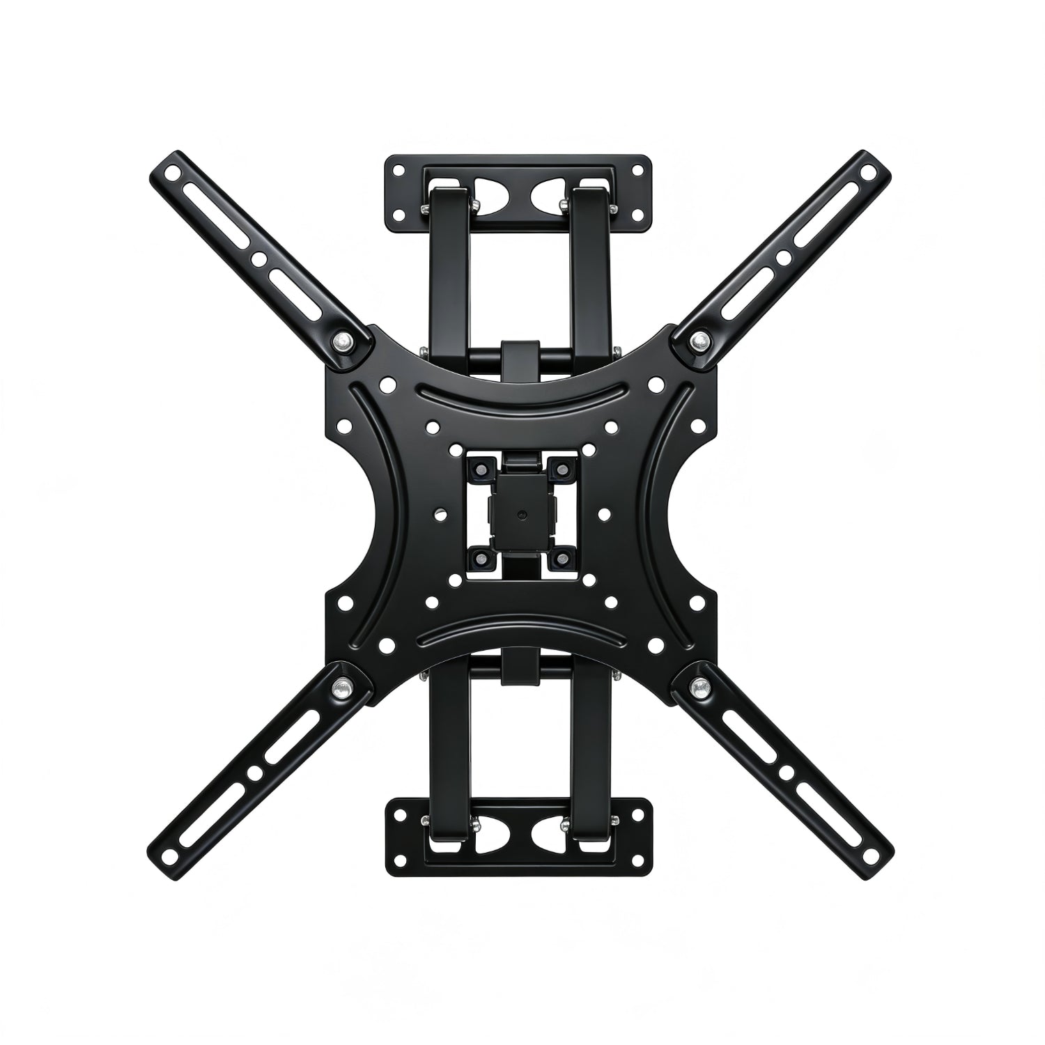 soporte para tv negro, frontal, diseño de montaje en pared